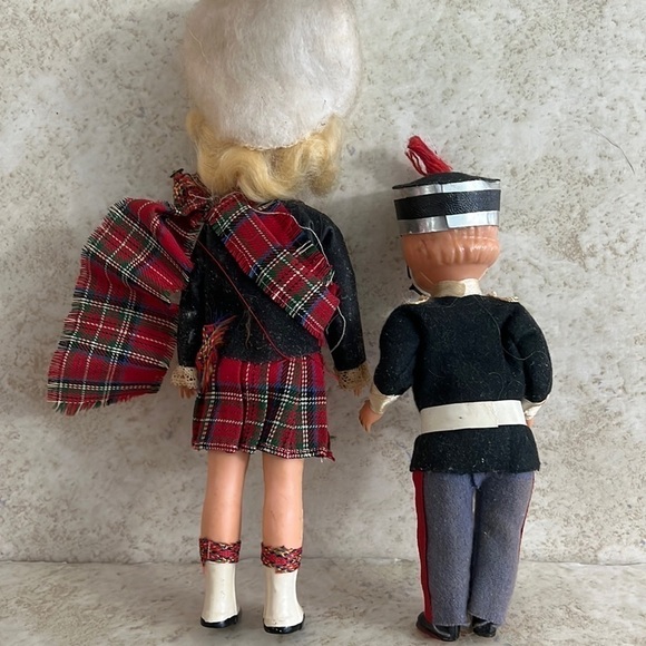 Vintage Celluloid Blinking Eyes Dolls Bagpipe Girl Band Player - Picture 5 of 6